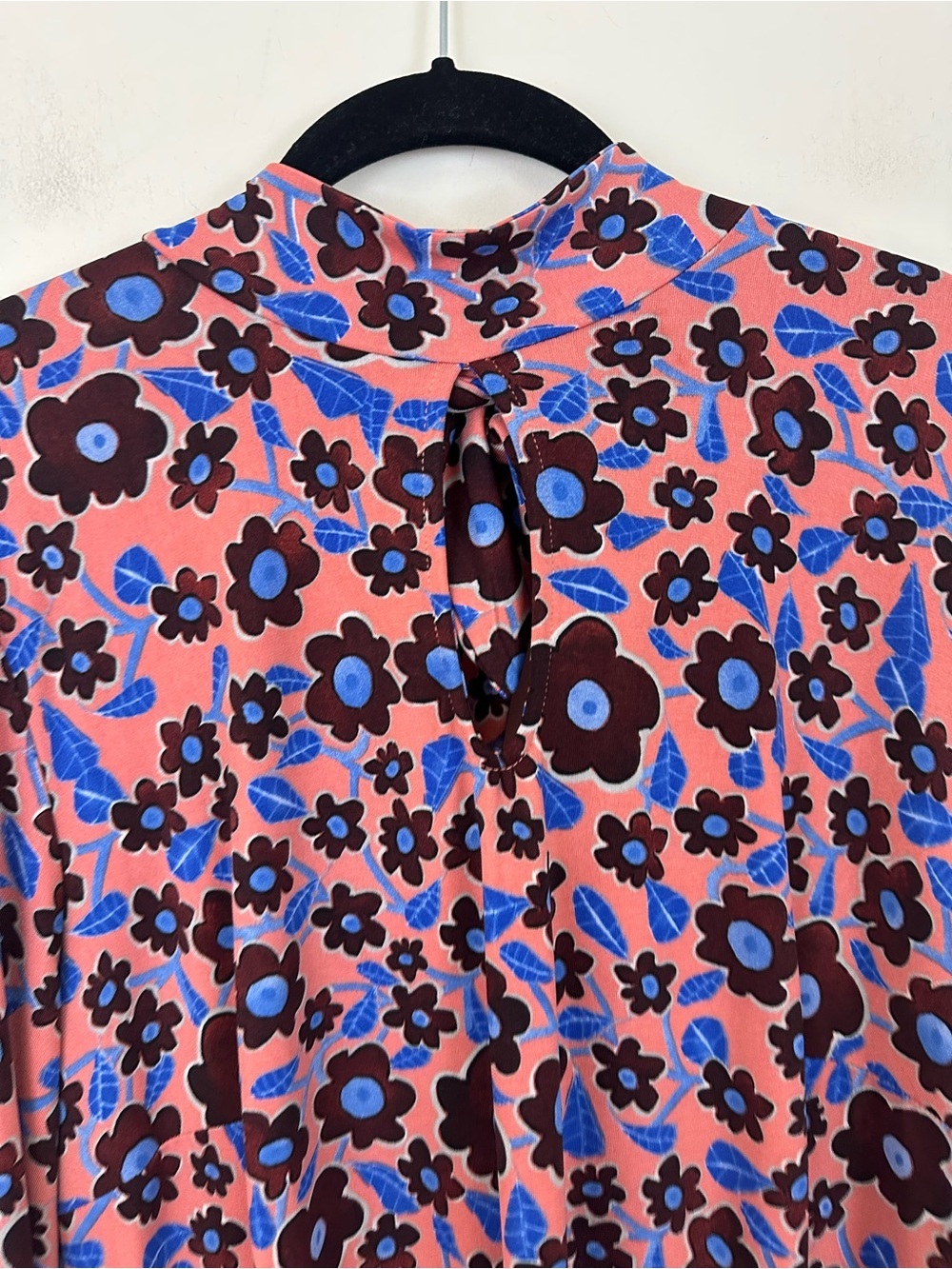 Eloquii Floral Long-Sleeve Midi Dress in Pink and Blue Tie Back Size 16 - Picture 4 of 7